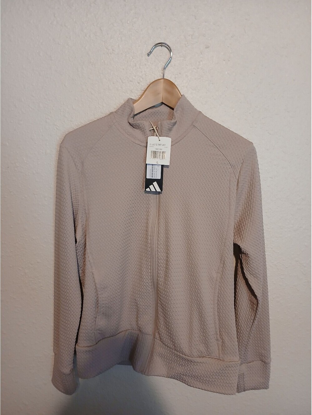 G044. Adidas Women's Textured Zip-Up Jacket Size Large